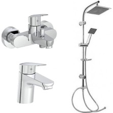 Flow Round Lavabo Banyo Batarya Gms Karine Duş Seti