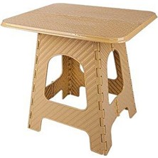 SRL-2007 Plastik Katlanır Sehpa Piknik Oyun Masası No 3 Bej