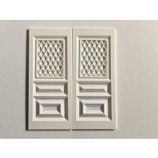 BYR Bebek Evleri Için Ön Kapılar 1/12 Ölçek (Sadece Plastik Aparattır!!!) 3D