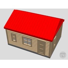 BYR Kütük Kabini, Ev, (Ho, O, N Ölçekli Model Demiryolu Düzeni) (Sadece Plastik Aparattır!!!) 3D