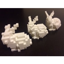 BYR Düşük Voksel Stanford Bunny + Vokselizasyon/minecraft Eğitimi (Sadece Plastik Aparattır!!!) 3D