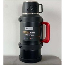 Paslanmaz Çelik 3,2 Litre Termos 24 Saat Sıcak 48 Saat Soğuk Kamp Piknik Seyahatte Siyah