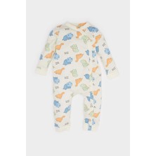 DeFacto Erkek Bebek Yenidoğan Dinozor Baskılı Penye Tulum F0122A525AU