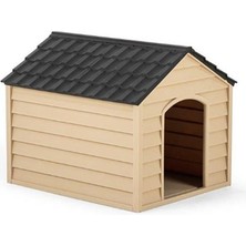 SY-5100 Dış Mekan Plastik Pet Köpek Kulubesi Kahve-Şampanya