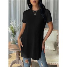 Fy Butik Kadın Yandan Yırtmaçlı Sandy Kumaş Bluz
