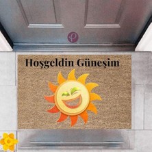 Kapı Önü Paspası Dekoratif Dijital Baskı Güneş P-2435