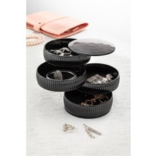 Şık Siyah Makyaj ve Takı Organizer Kutusu, Pratik Saklama Çözümü