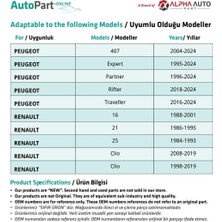 Citroen, Renault, Peugeot Için Tampon Klipsi-Kısa
