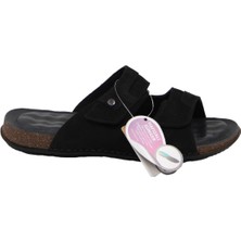 Forelli 49107 Hakiki Deri Erkek Terlik - Siyah Nubuk