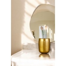 Şık Altın Eskitme Makyaj Organizeri ve Fırçalık, Düzenleyici Model 11