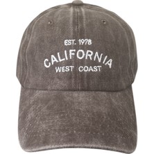 Ceeldu Vintage Görünümlü Unisex Lüks Yıkamalı Nakışlı Şapka - Kahverengi