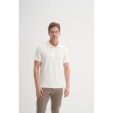 Cazador Polo Yaka Regular Fit Örme Dalga Desenli Tişört