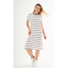 Alexandergardı Kısa Kollu Yırtmaçlı Uzun Elbise