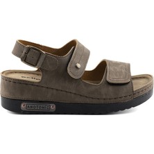 Kadın Ortopedik Anatomik Tabanlı Çift Bantlı Cırt Cırtlı Arkadan Tokalı Günlük Sandalet Terlik