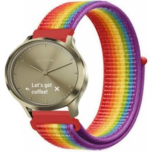 Kreton Garmin Vivomove Trend ile Uyumlu Kordon Cırt Cırtlı Spor Kumaş Kayış