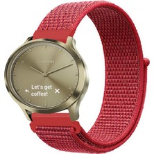 Kreton Garmin Vivomove Trend ile Uyumlu Kordon Cırt Cırtlı Spor Kumaş Kayış