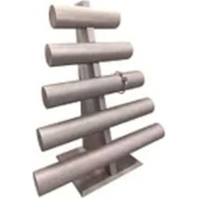 Şık Bronz Renk Deri Kumaş Bilezik Sergileme Seti, 45X38 Cm, 5'li T Model