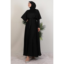 Giza Store Mona Pelerinli Elbise Siyah