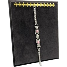 Füme Renk Süet Kumaş Ayaklı Bileklik Sergileme Standı 20/16 cm