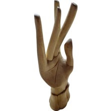 Kahverengi Ahşap El Şekilli Yüzük Düzenleyici, Şık ve Fonksiyonel Tasarım