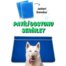 Havhav Serinletici Köpek Minderi 70×50 CM Mavi - 2 Jel Dahil Su Geçirmez ve Katlanabilir Kumaş

