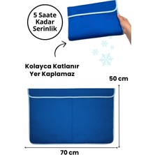 Havhav Serinletici Köpek Minderi 70×50 CM Mavi - 2 Jel Dahil Su Geçirmez ve Katlanabilir Kumaş

