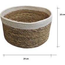 Teknotrust Doğal Yuvarlak Organize Sepet xl Boy Haki, Şık ve Pratik Saklama Çözümü