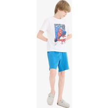 DeFacto Erkek Çocuk Marvel Spiderman Pijama Takımı Kısa Kollu Üst Şort E0343A825SM