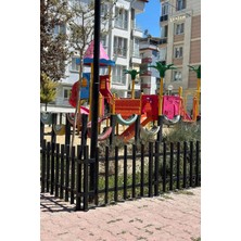 Dekoratif Bahçe Çiti 1 Metre Duvar Çiti Metal Siyah Peyzaj Koruma