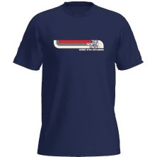 The North Face Lacivert Basklı Erkek Bisiklet Yaka T-Shirt