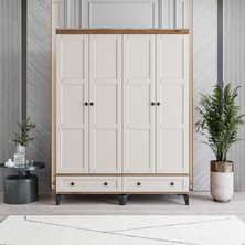 Monzio Karin 4 Kapaklı Çekmeceli Gardırop Tamamı MDF (Aytaşı)