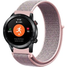 Tagomoon Honor Magic Watch 2 46MM Akıllı Saat Uyumlu Kordon Kumaş Desenli Cırt Cırtlı Spor Kayış