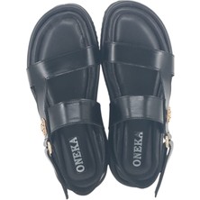 1077436KEST1022 Kadın Günlük Sandalet Siyah Açma