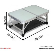 MODULBOX KATLANABİLİR, AYARLANABİLİR ALÜMİNYUM, 40X60, 3 YÜKSEKLİ, KAMP MASASI, PİKNİK MASASI
