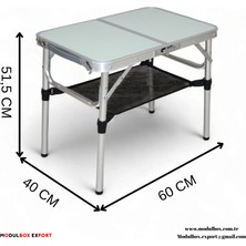 MODULBOX KATLANABİLİR, AYARLANABİLİR ALÜMİNYUM, 40X60, 3 YÜKSEKLİ, KAMP MASASI, PİKNİK MASASI