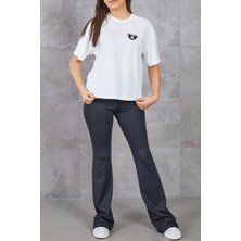 Baskılı Bisiklet Yaka T-Shirt