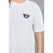 Baskılı Bisiklet Yaka T-Shirt