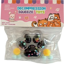 Şeffaf Zemin Renkli Yapışan Sukuşi Mojmoj Büyük Boy Kedi Patisi Squishy