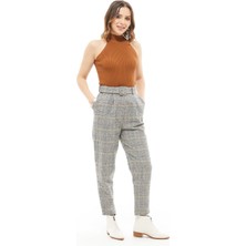 Ekose Desen Kaşe Pantolon