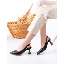 Ballerina&zapato Kadın Lilith Siyah Cilt Topuklu Ayakkabı