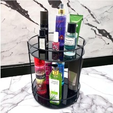 Teknotrust İki Katlı Banyo ve Takı Organizeri, Çok Amaçlı Sunum Tepsisi Siyah