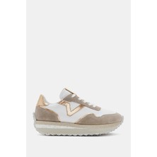 Be Style Lessa Kadın Beyaz Altın Gerçek Süet Deri Sneaker