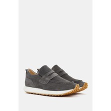 Be Style Troy Unisex Koyu Gri Gerçek Süet Deri Sneaker
