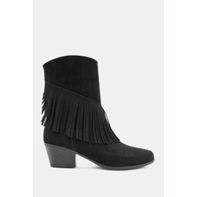 Be Style Buenavista PU Kadın Siyah Püsküllü Western Bot