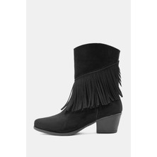 Be Style Buenavista Kadın Siyah Püsküllü Western Bot