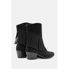 Be Style Buenavista Kadın Siyah Püsküllü Western Bot