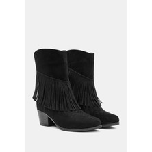 Be Style Buenavista Kadın Siyah Püsküllü Western Bot