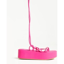 Be Style Kedy Kadın Fuşya Bilekten Bağlamalı Kadın Sandalet