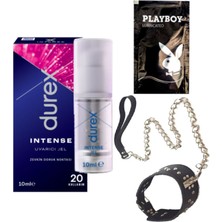 Durex Intense Kadın Uyarıcılı Jel + Siyah Deri Tasma + Hediye