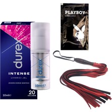 Durex Intense Kadın Uyarıcılı Jel + Kırmızı Püsküllü Deri Kırbaç + Hediye